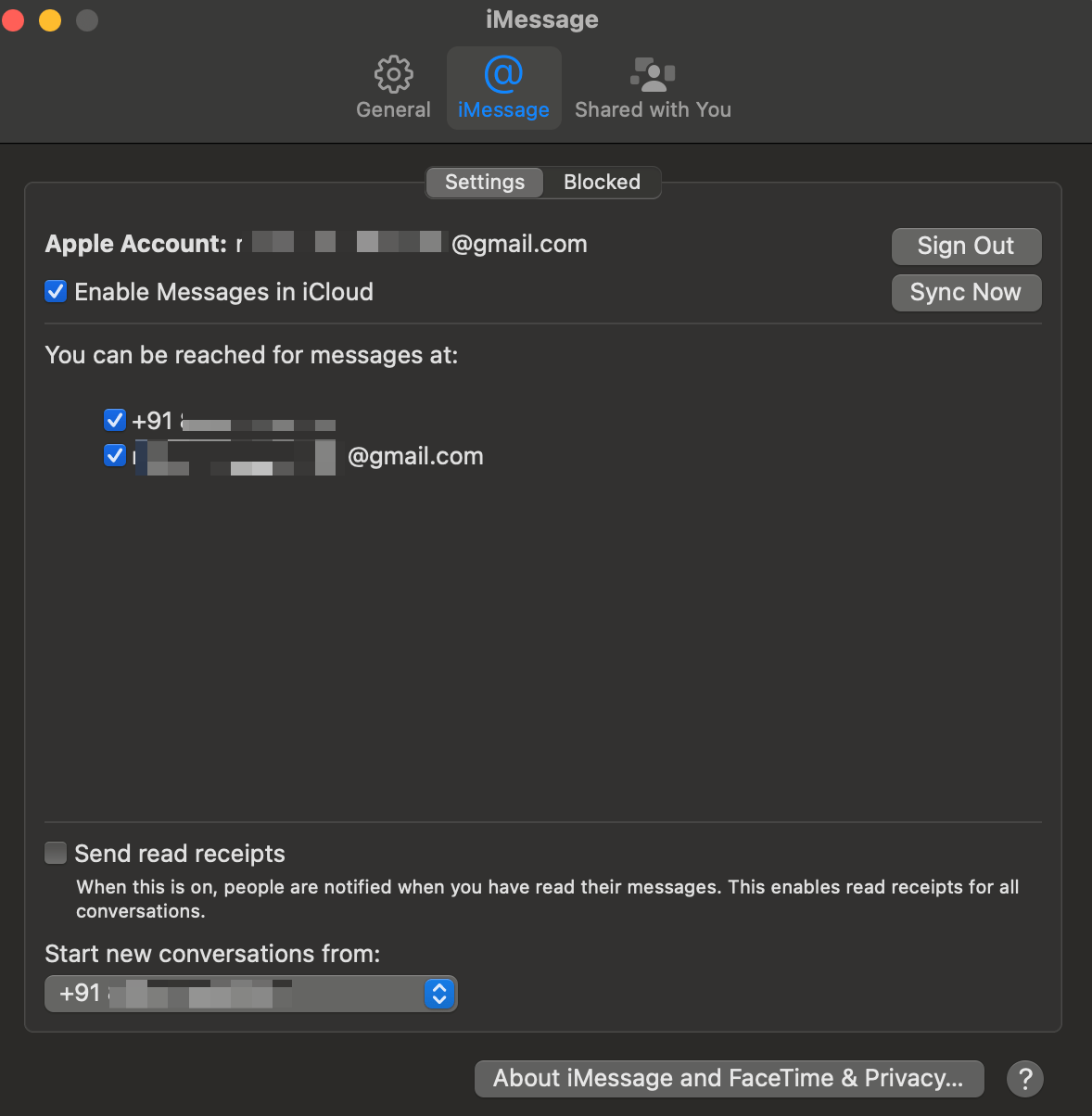Mac iMessage Settings