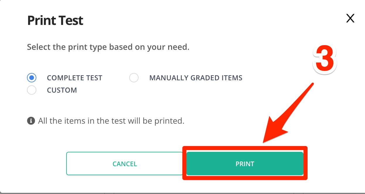 Click on print
