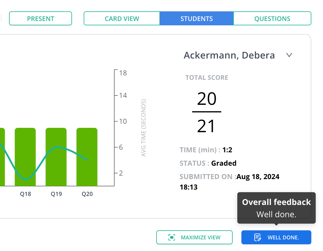 Provide students overall feedback on the assessments.