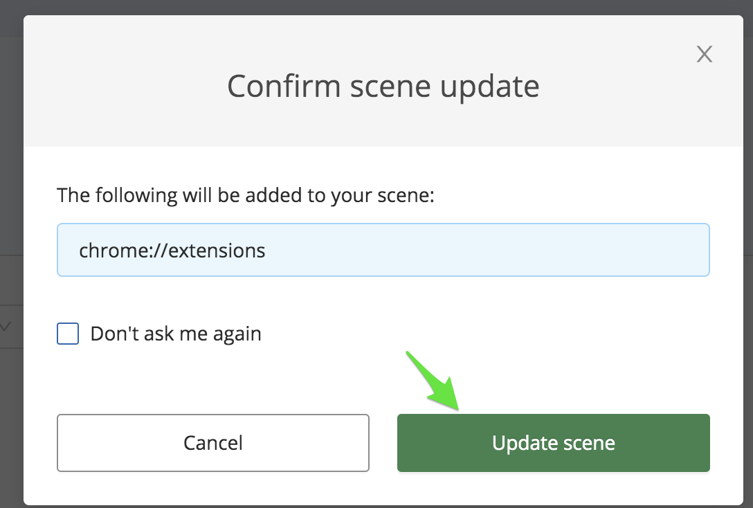 'Update Scene' Button and UI
