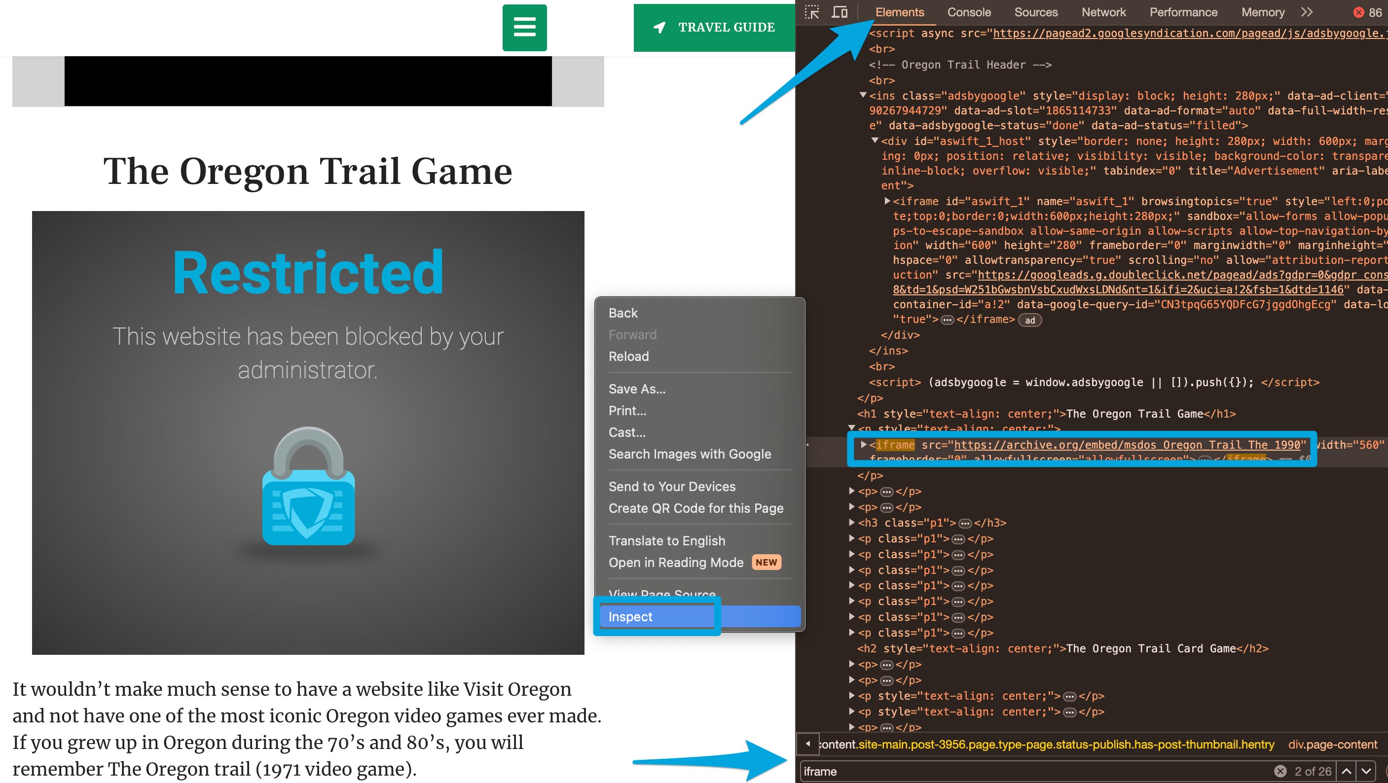 Troubleshoot iFrame Filtering
