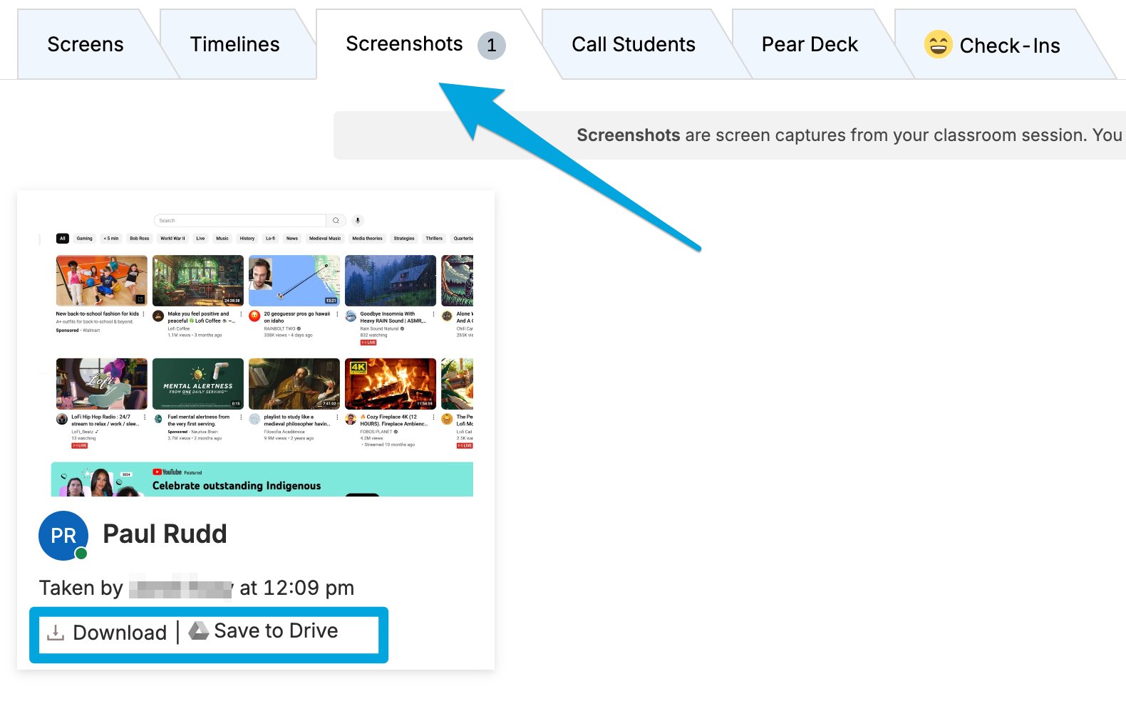 Click Save to Drive to save the screenshot to your Google Drive.