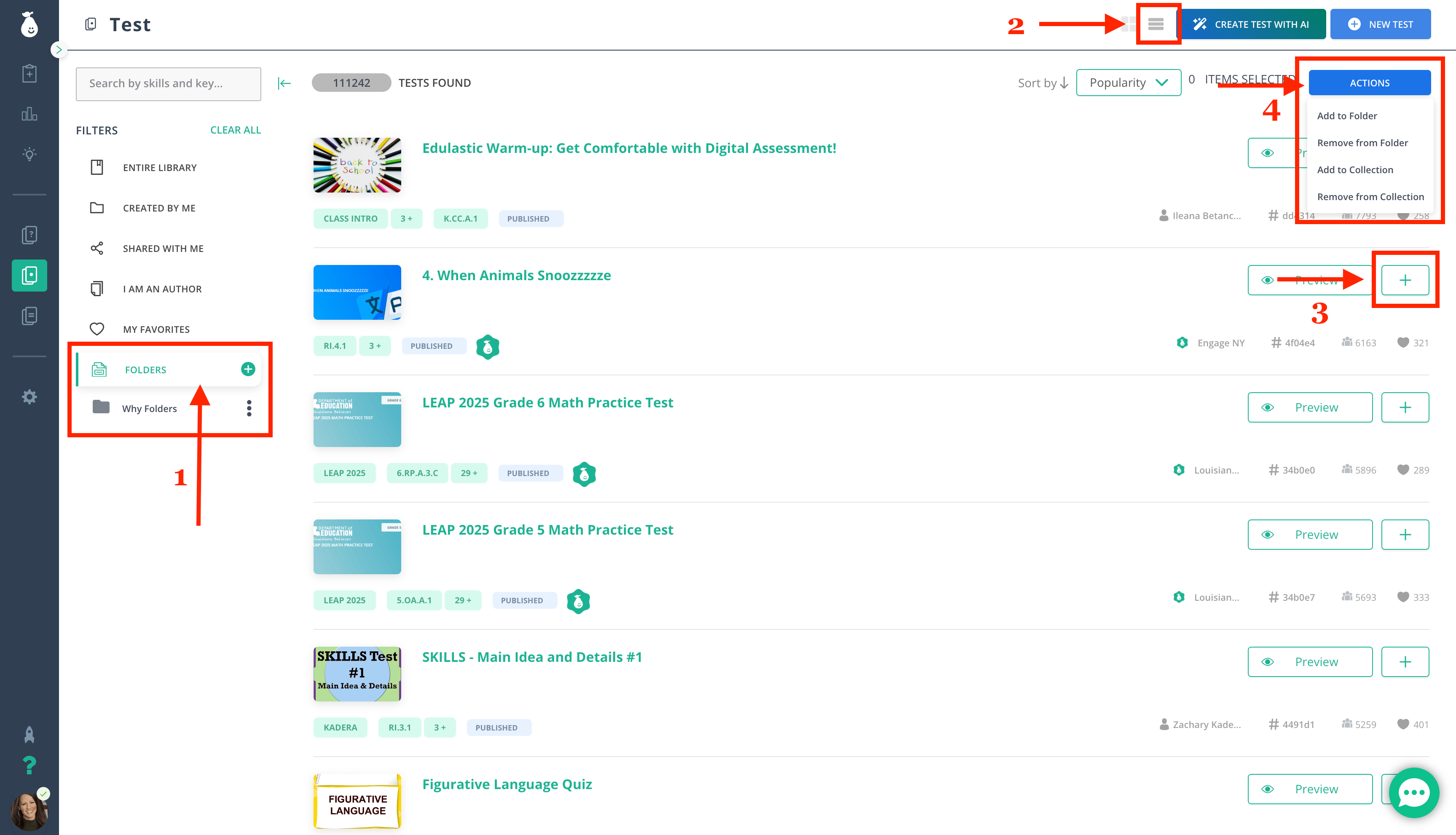 Click Actions > Move to Folder.