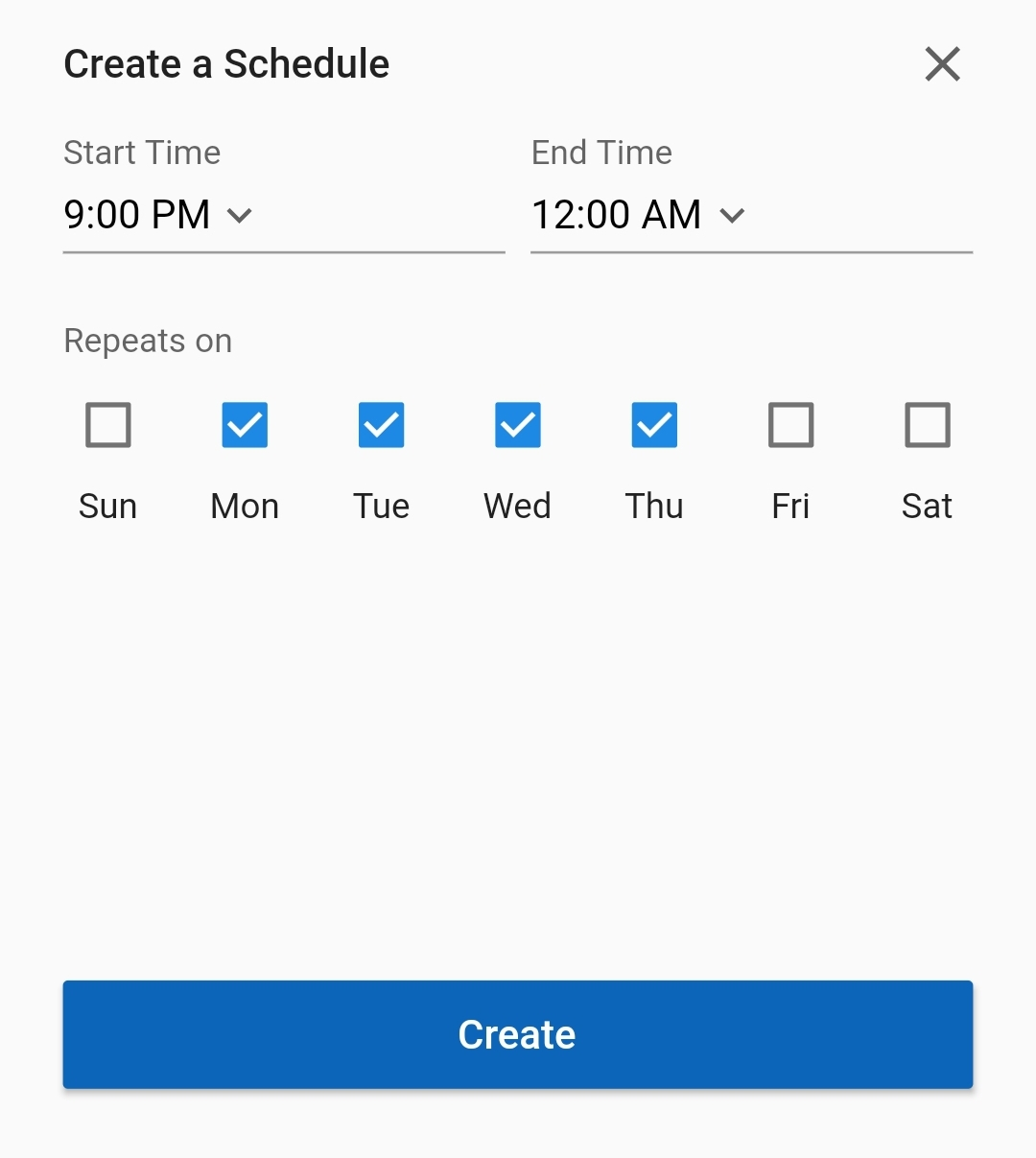 Parent App offline scheduling interface