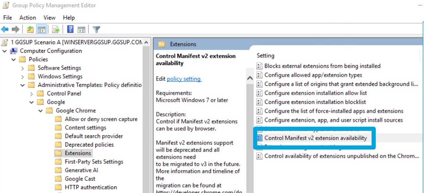 Under Options, select Manifest V2 is enabled and click OK.