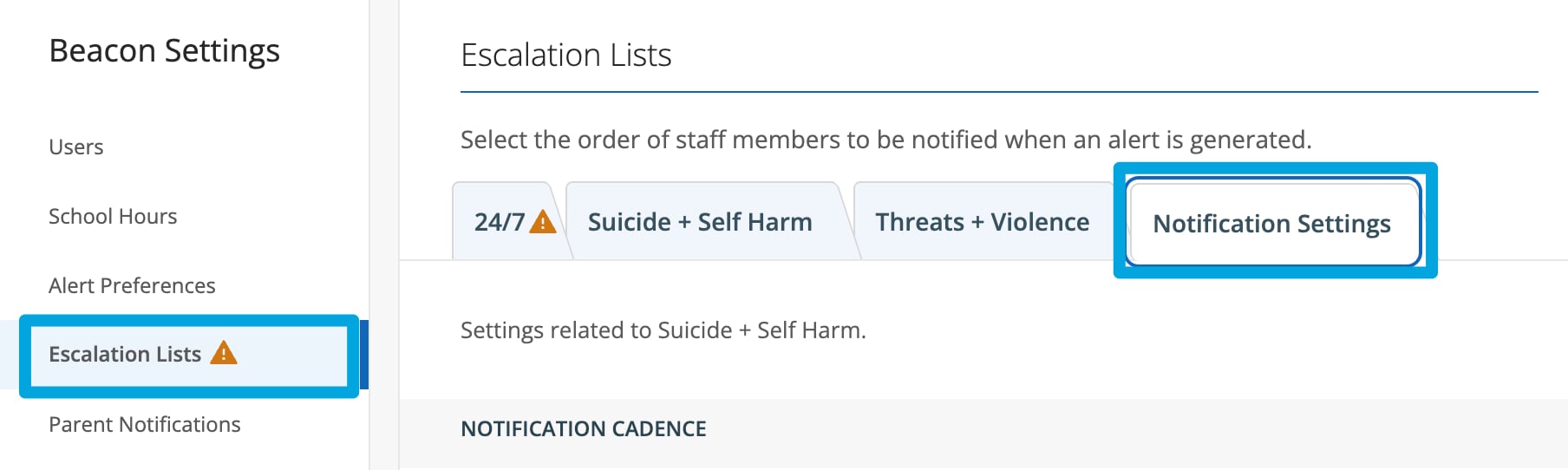 Click the Notification Settings tab.