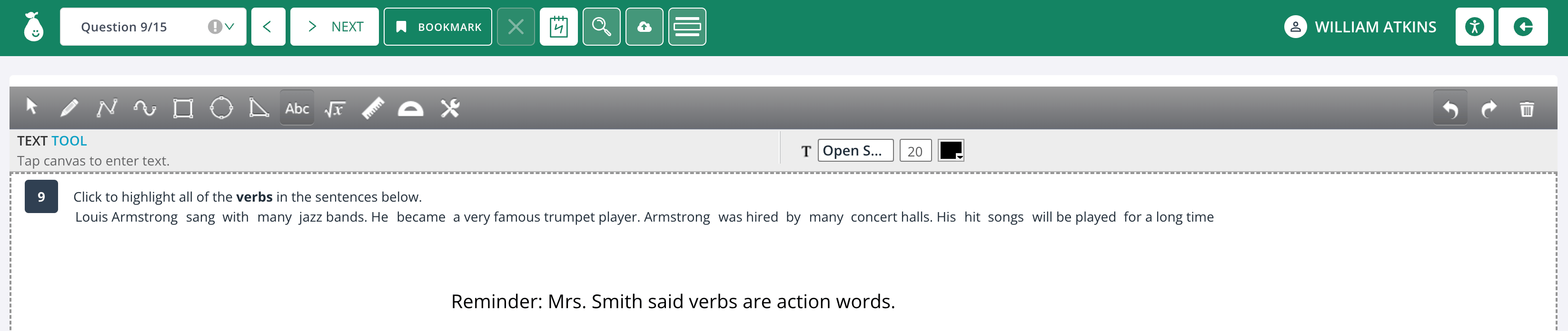 Example of text added with the Scratchpad text tool.