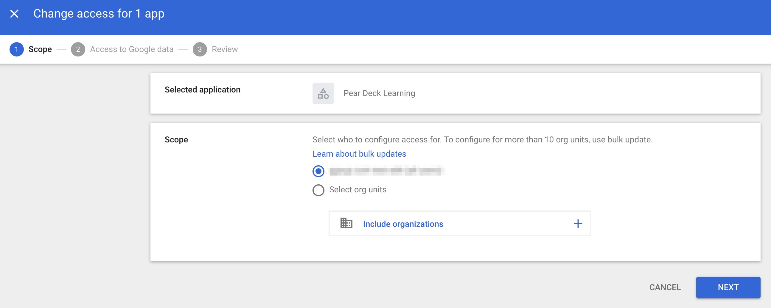 Select your root OU or a specific OU that houses your student user accounts.
