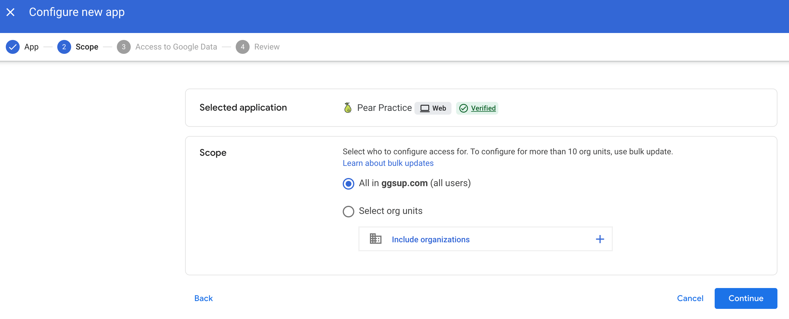 Select your root OU or a specific OU that houses your users.
