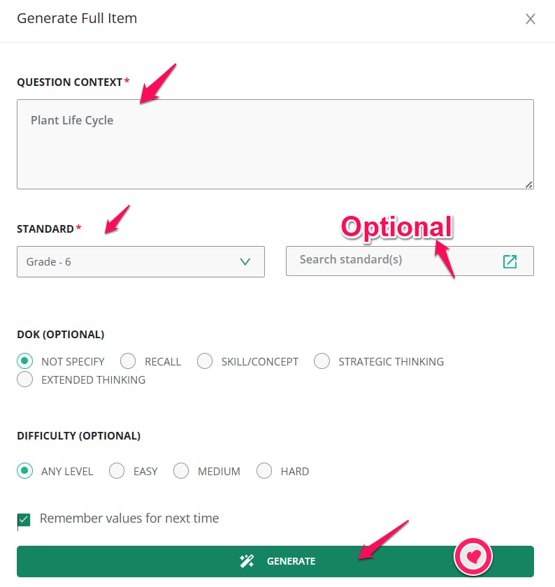 Generate Full Item