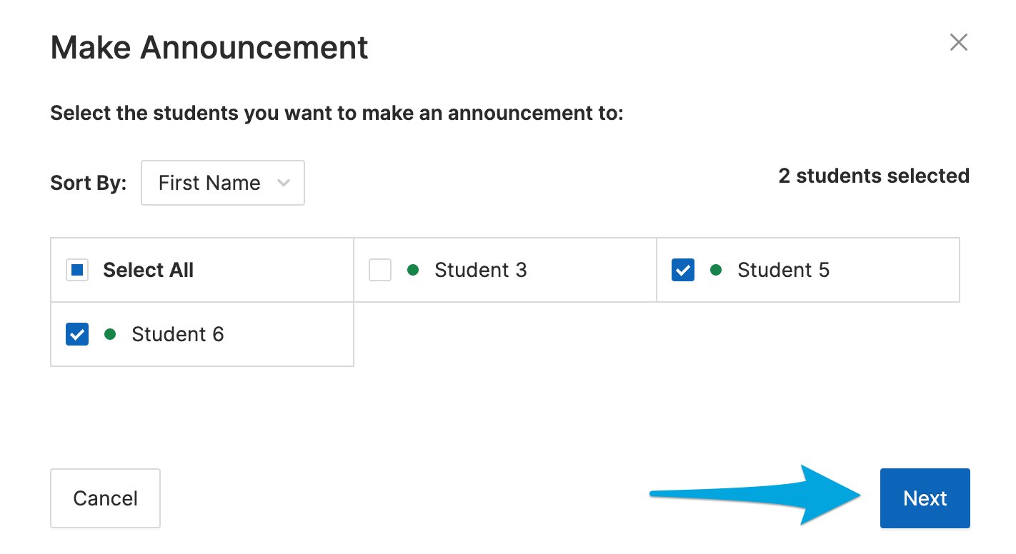 Send an Announcement to the Whole Class