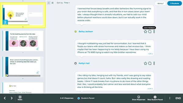 Dashboard, text, leave feedback