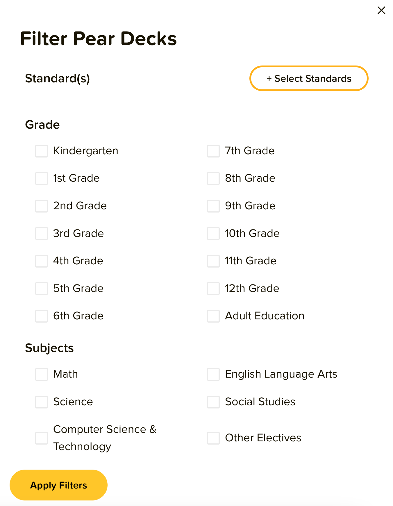 District Library search, subject drown-down menu
