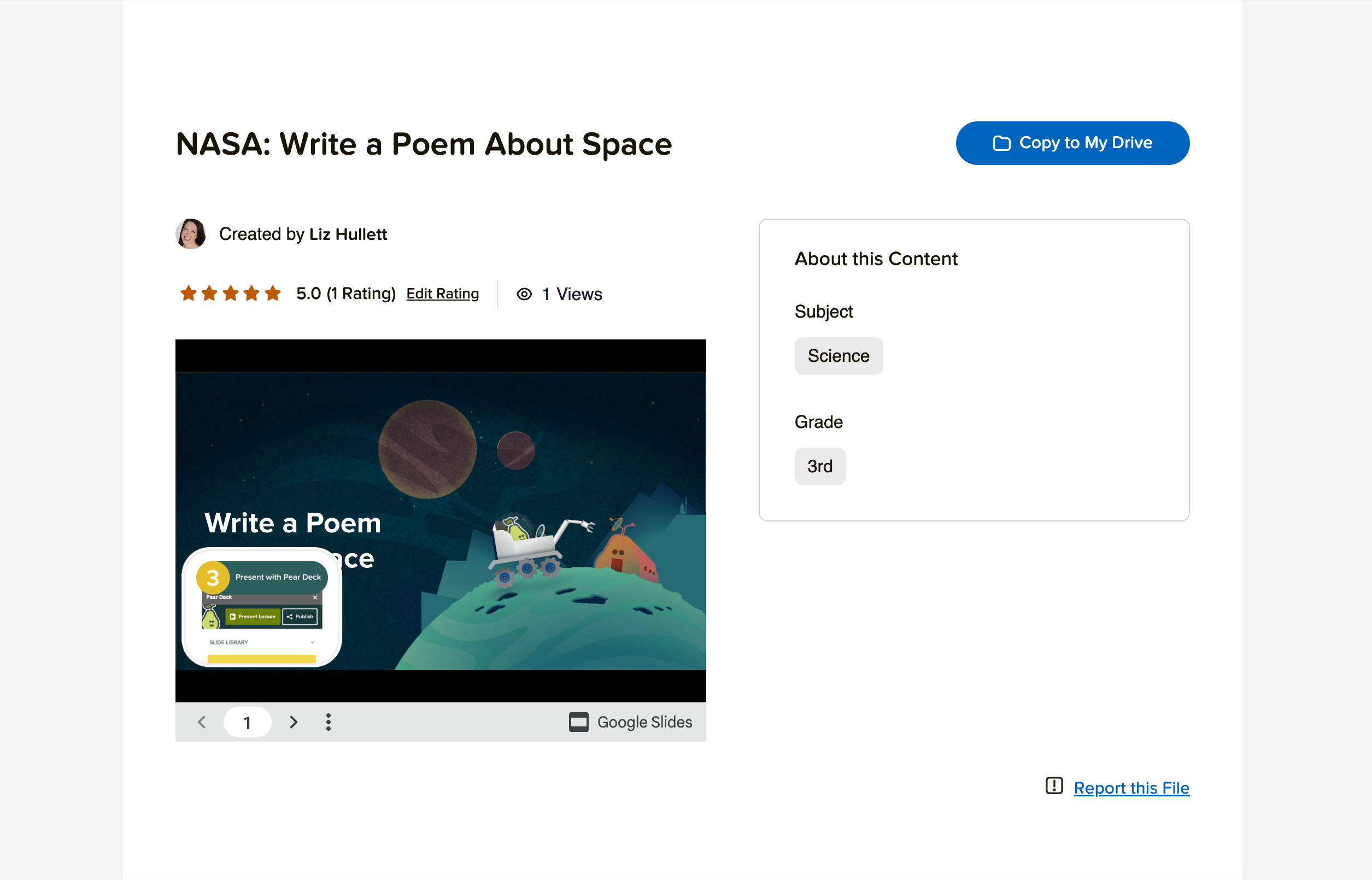 District Library Deck page, edit rating option