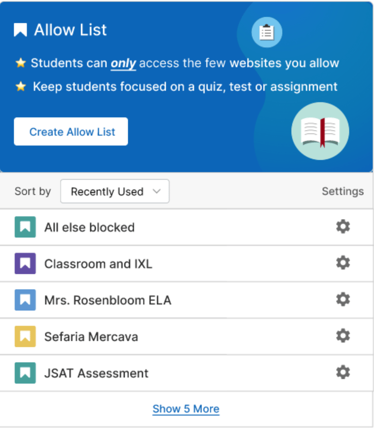 GoGuardian Teacher Allow List interface