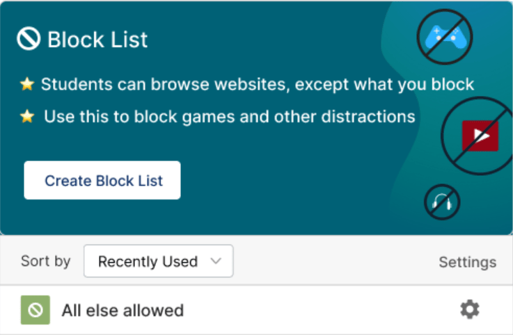 GoGuardian Teacher Block List Interface