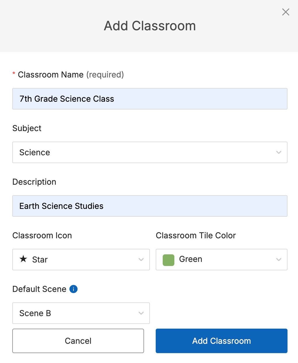 Create a Classroom in Teacher