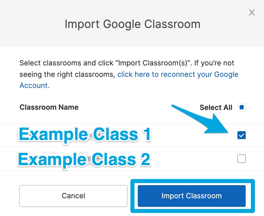 Import Classes from Google Classroom