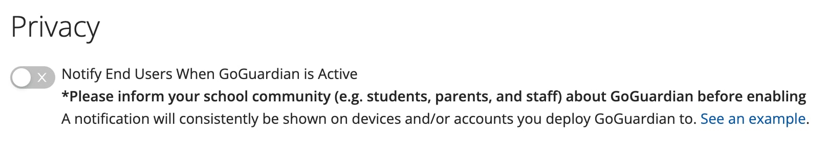 Review Privacy Settings