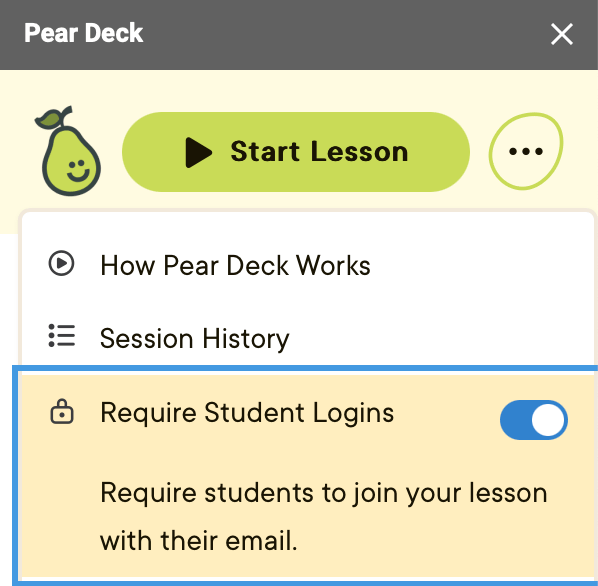 Start lesson, require email login, purple arrows