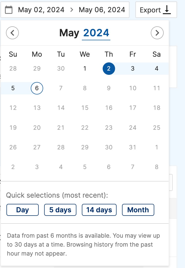 Set the Date Range