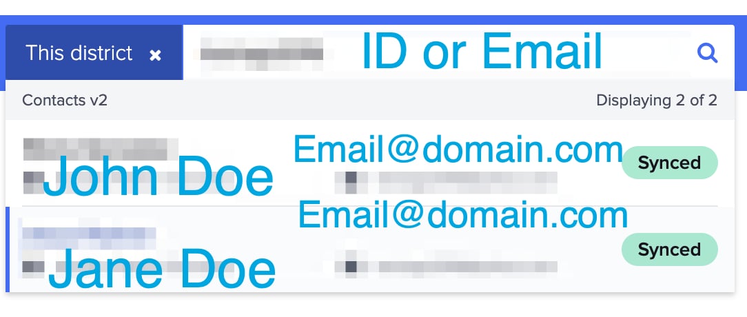 Clever/ClassLink global search bar for ID and email addresses