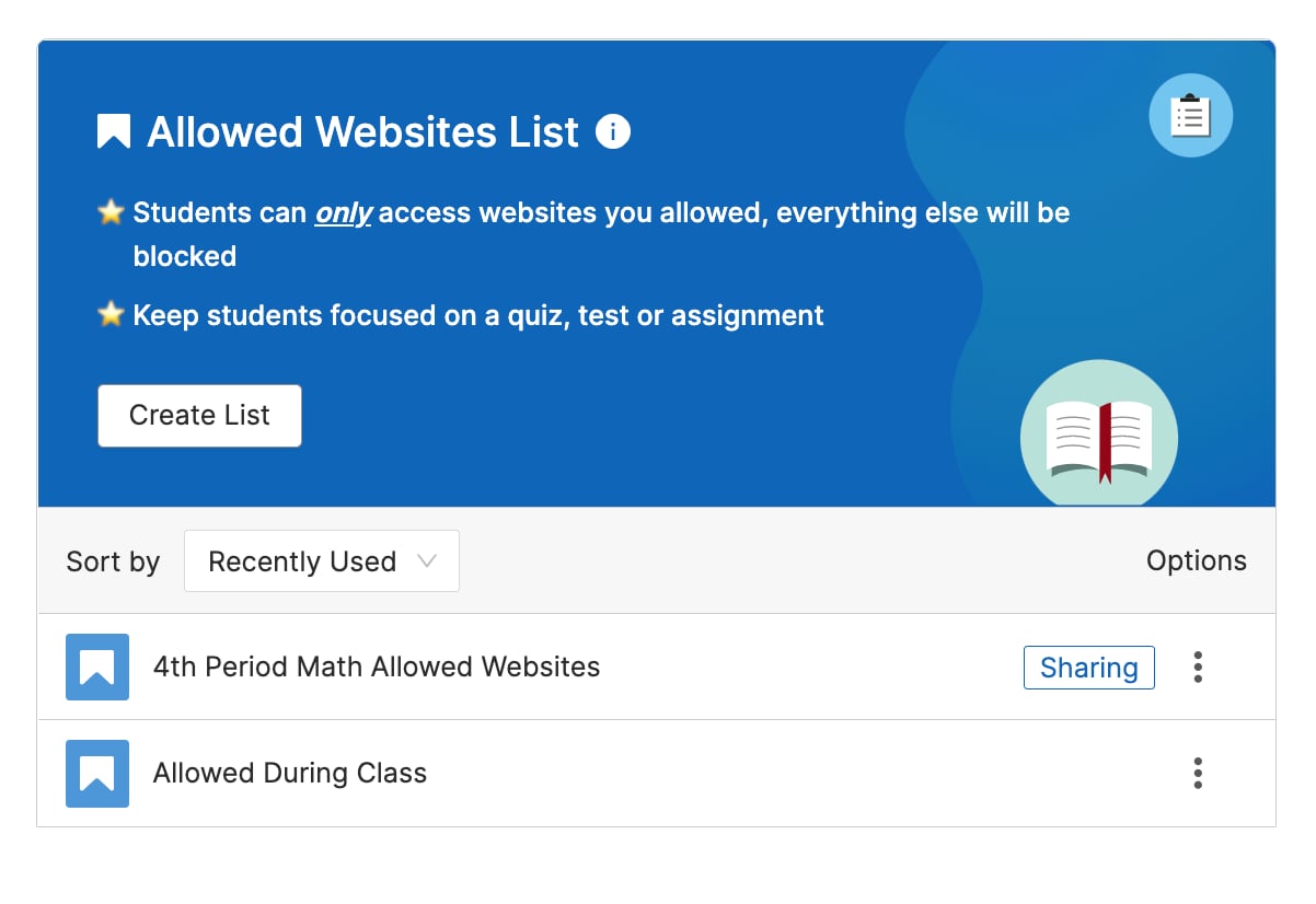 Allowed Websites List Scene