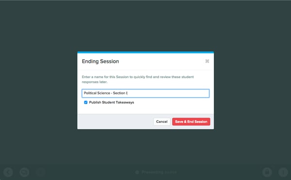 Naming a session at the end of a lesson