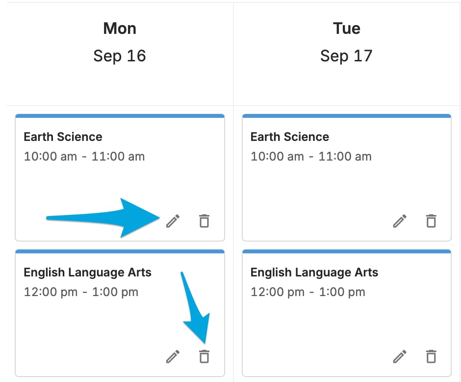 Modify a Scheduled Session