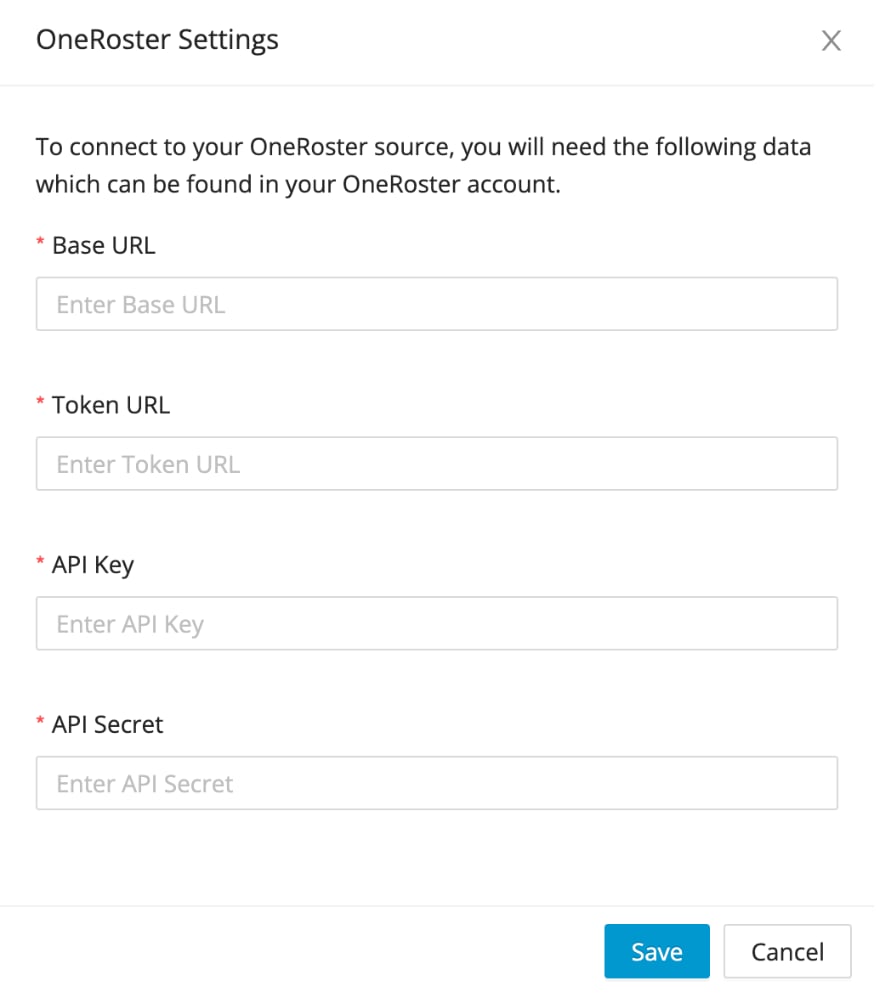 Enable the OneRoster Integration