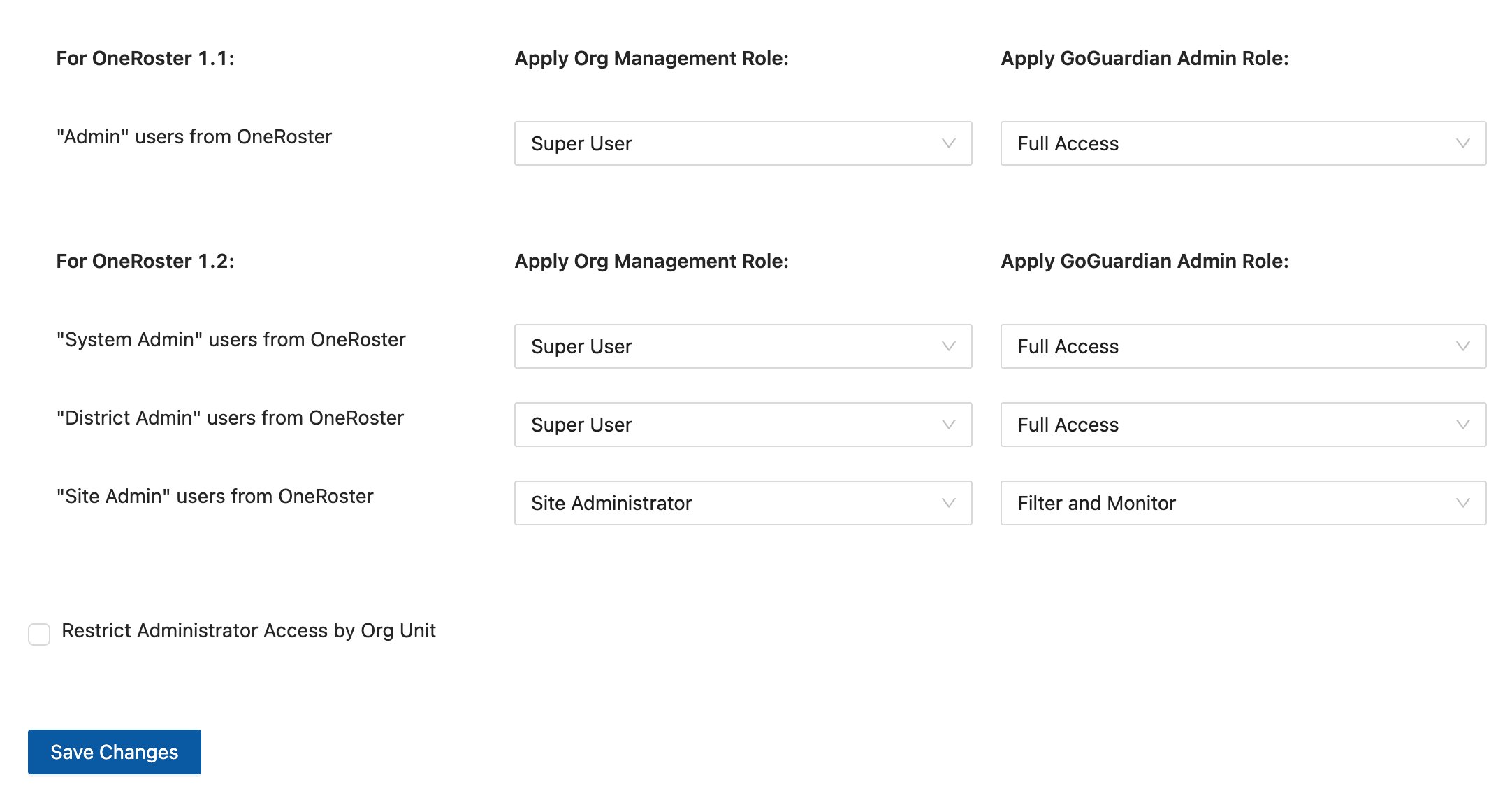 Enable the OneRoster Integration