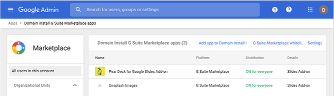Pear Deck in Google Admin Console
