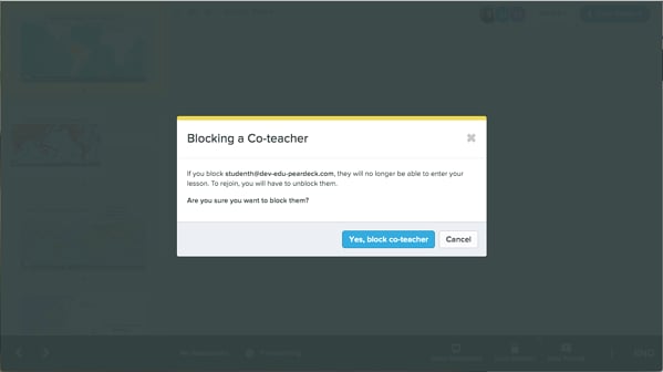 How to block a teacher from a Session