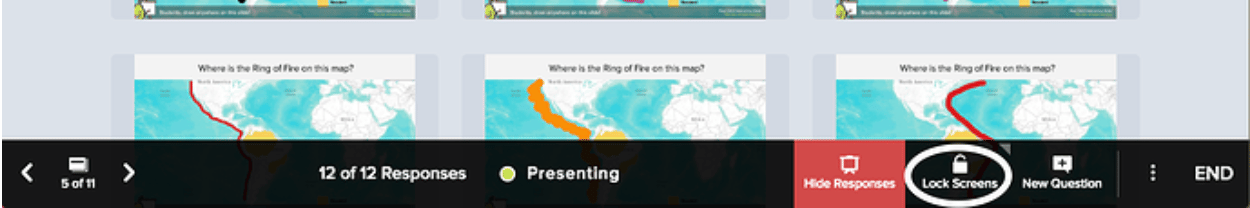 Drawing, map, grid responses on projector, highlight lock button