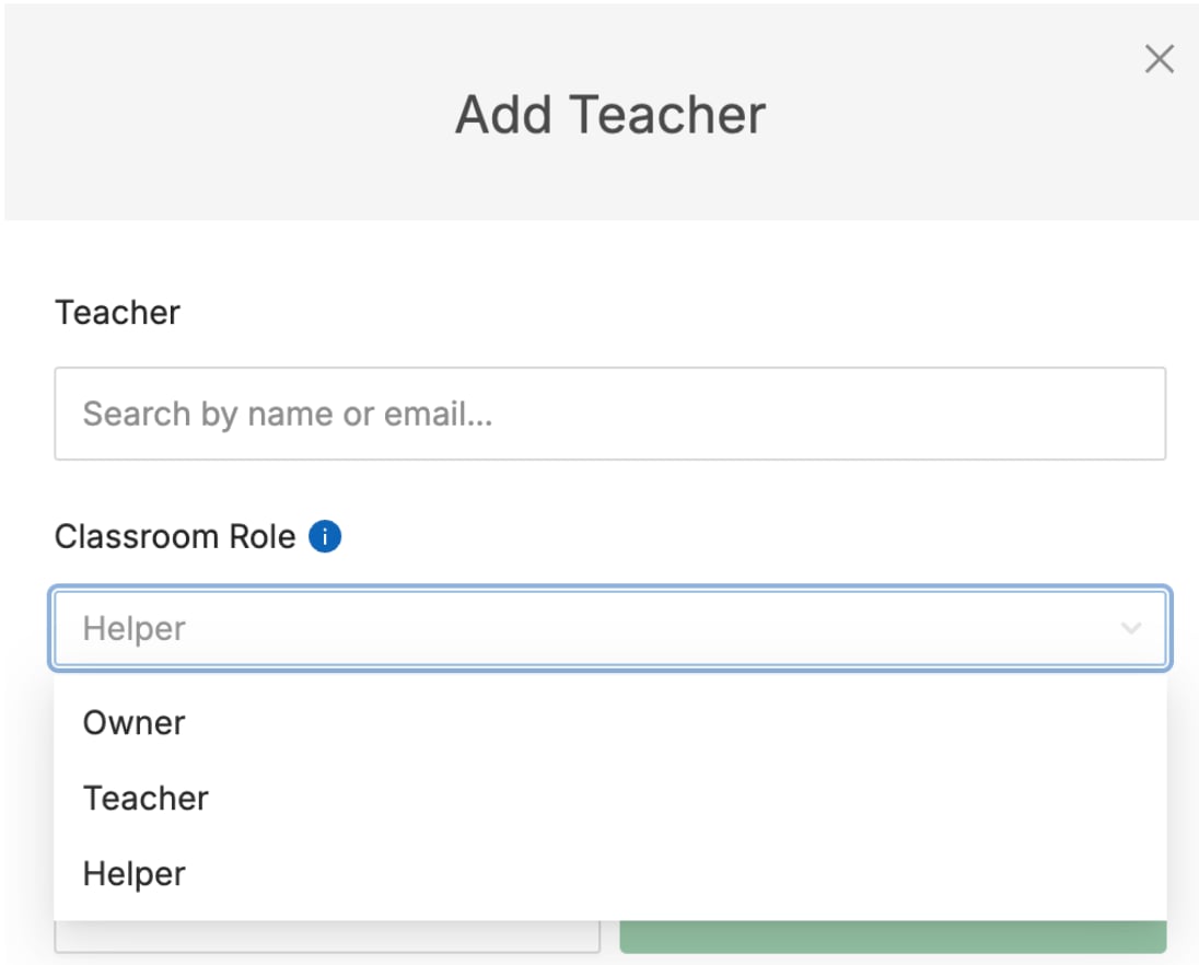 Click Add Teacher.