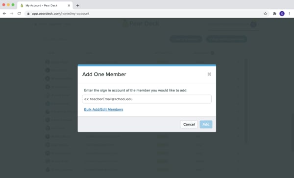 Subscription Manager Add Users page
