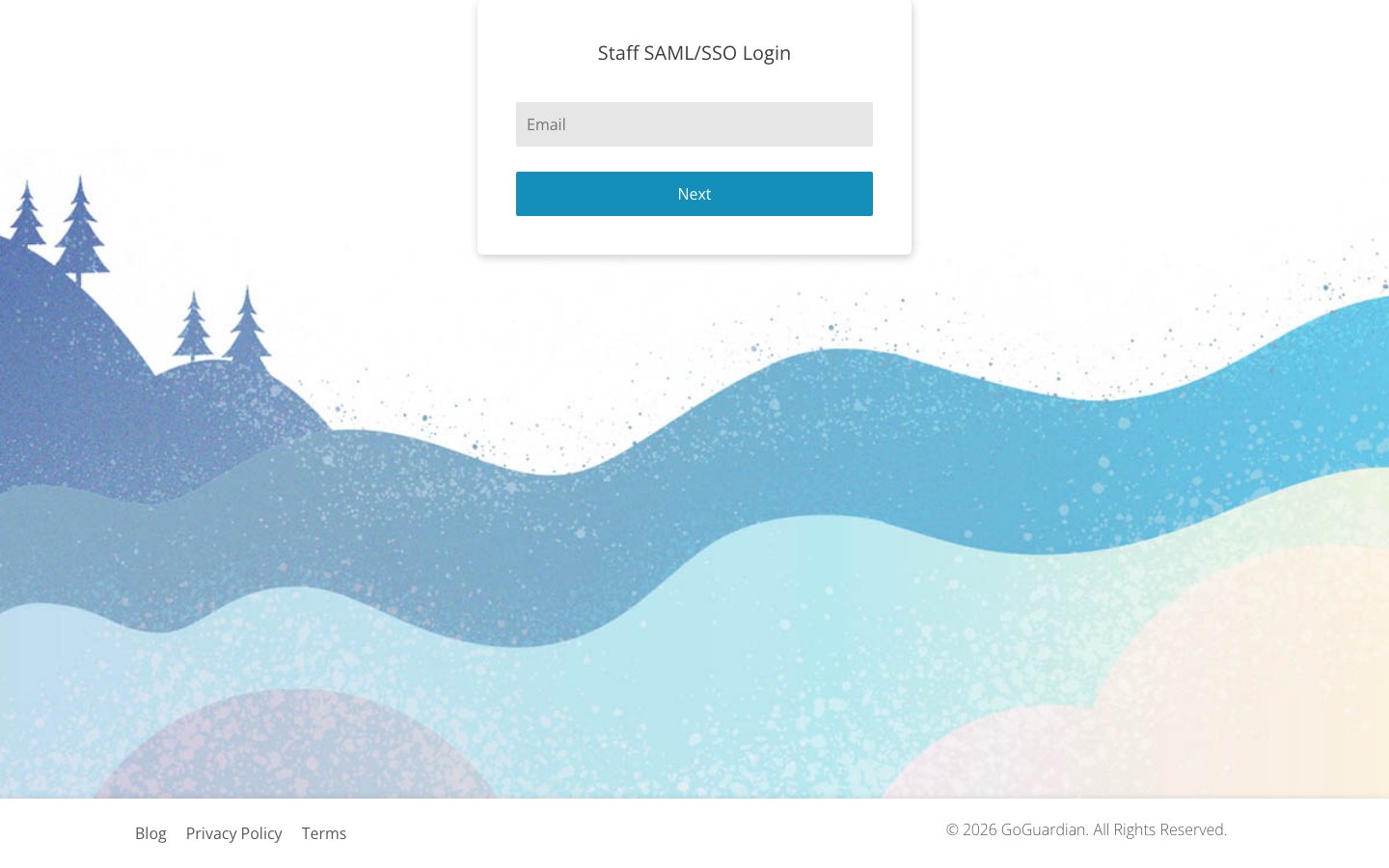 GoGuardian login page showing Sign in with Single Sign-On button for staff accounts