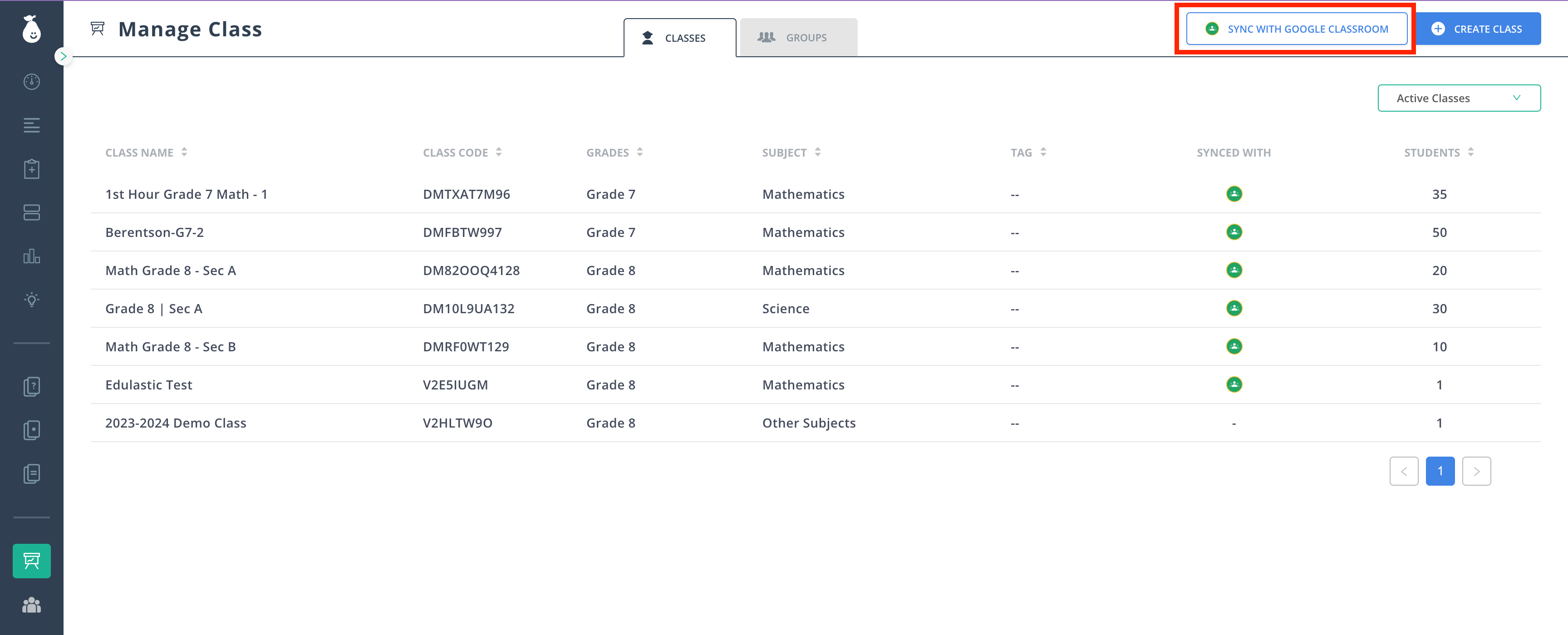 Click your school Google account and enter your Google Classroom class code.