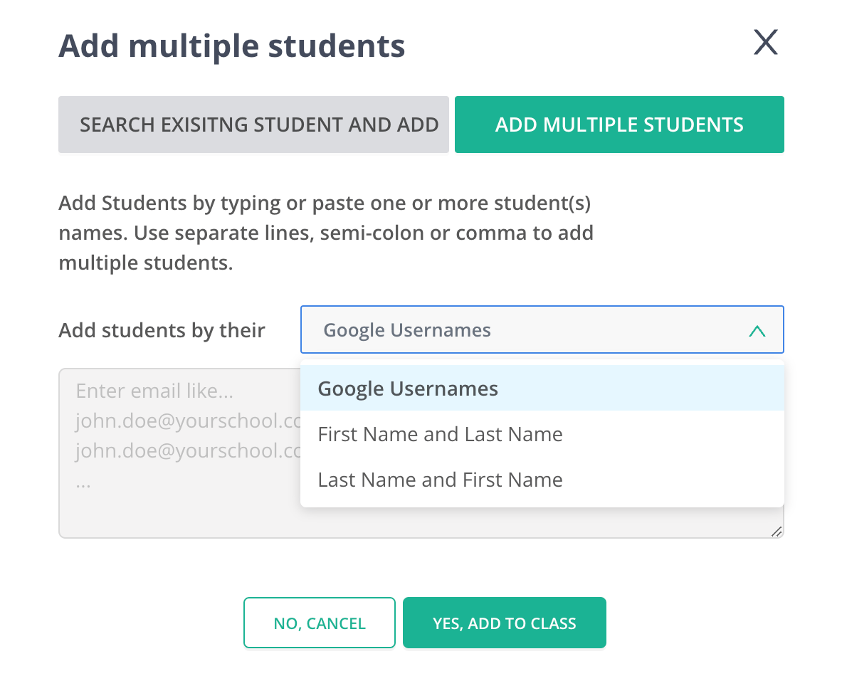 you will add multiple users by accessing this dropdown