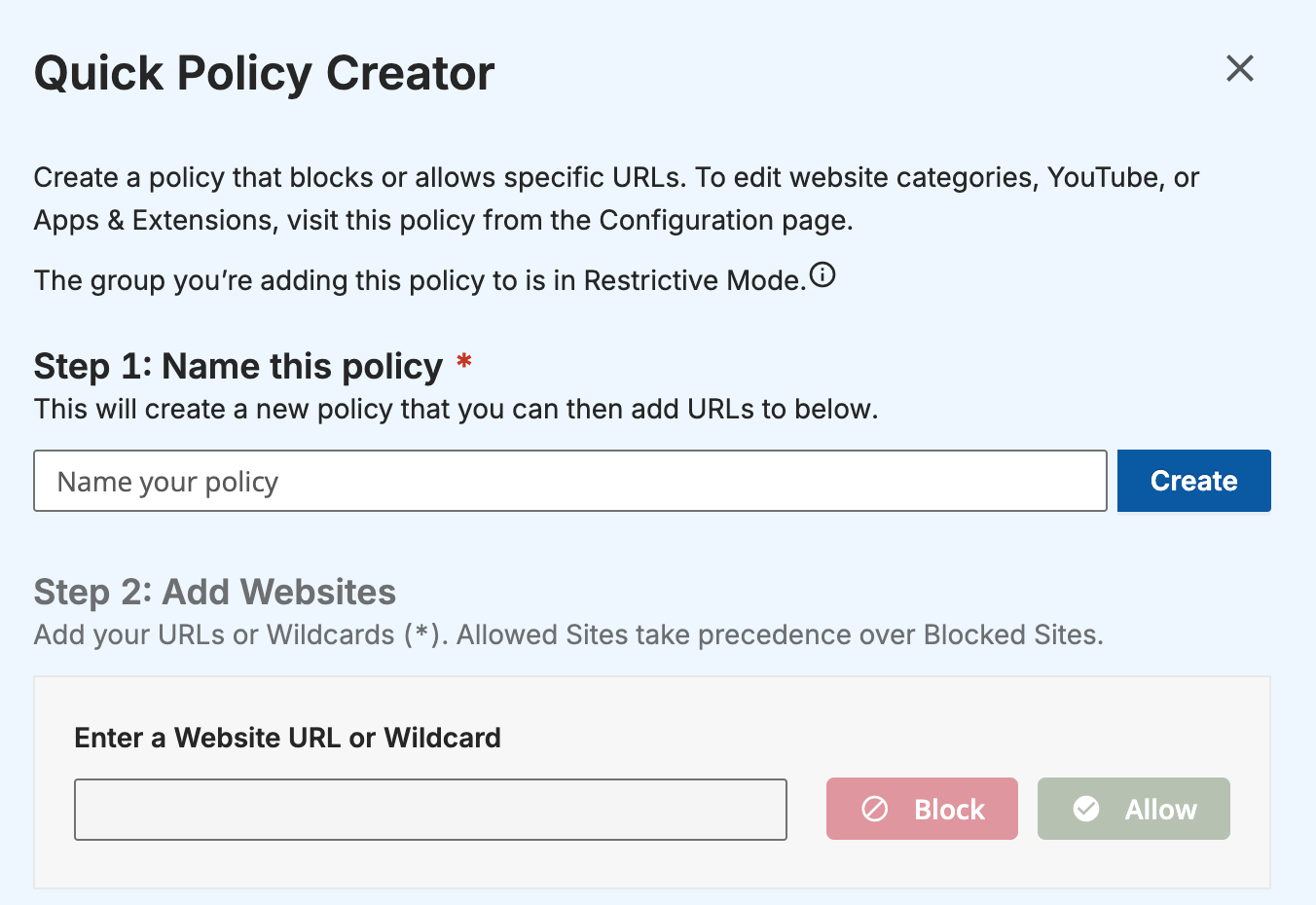 Custom Groups 'Quick Policy Creator' tool