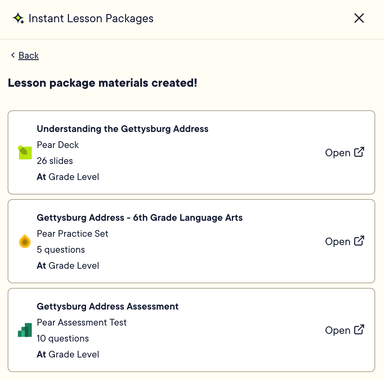 Lesson Package created for classroom materials.