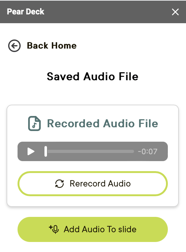 record or import audio