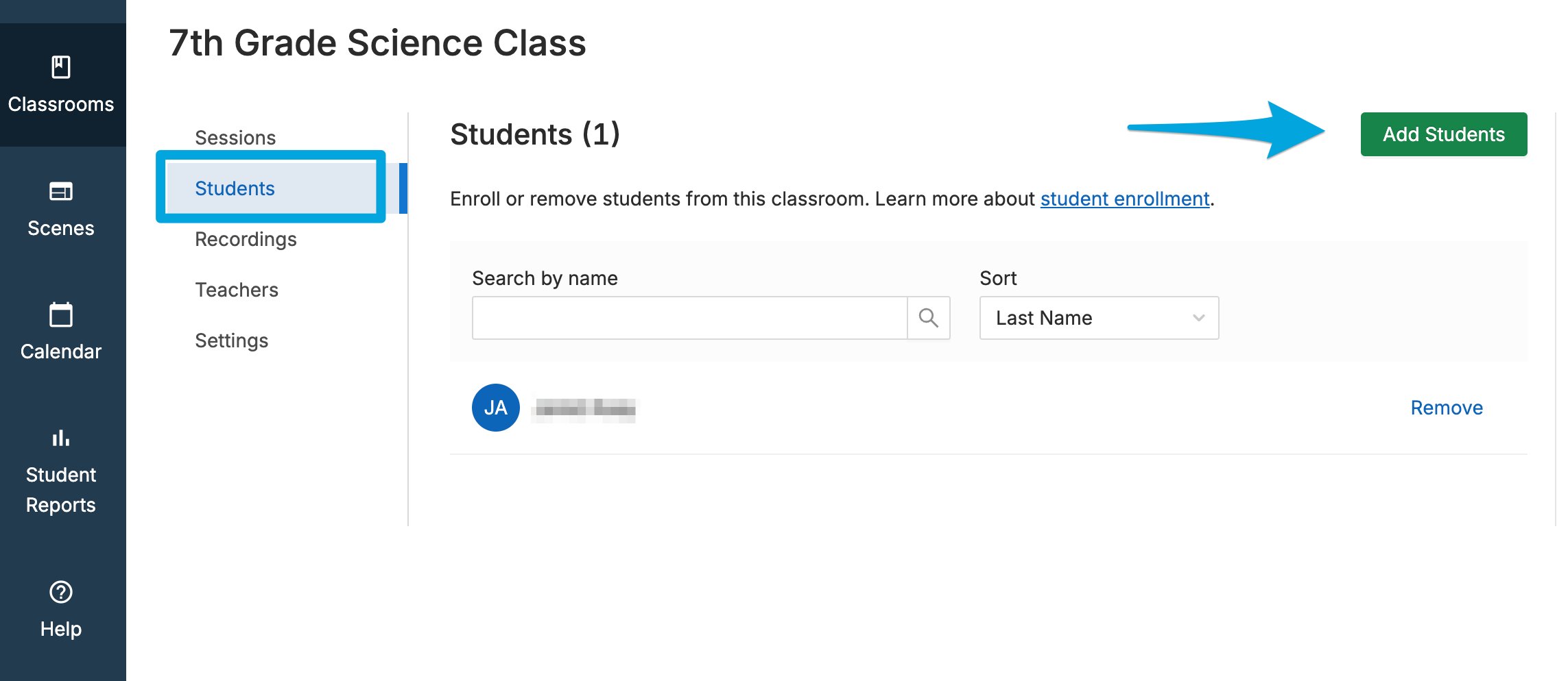 Add Students by Enroll Code