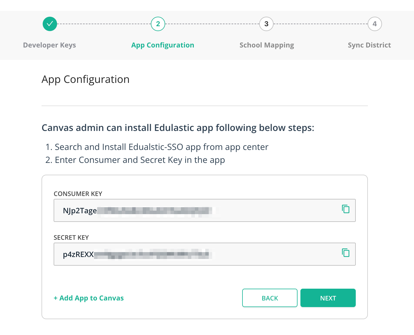 Install Pear Assessment's (formerly Edulastic) app and set up the keys.