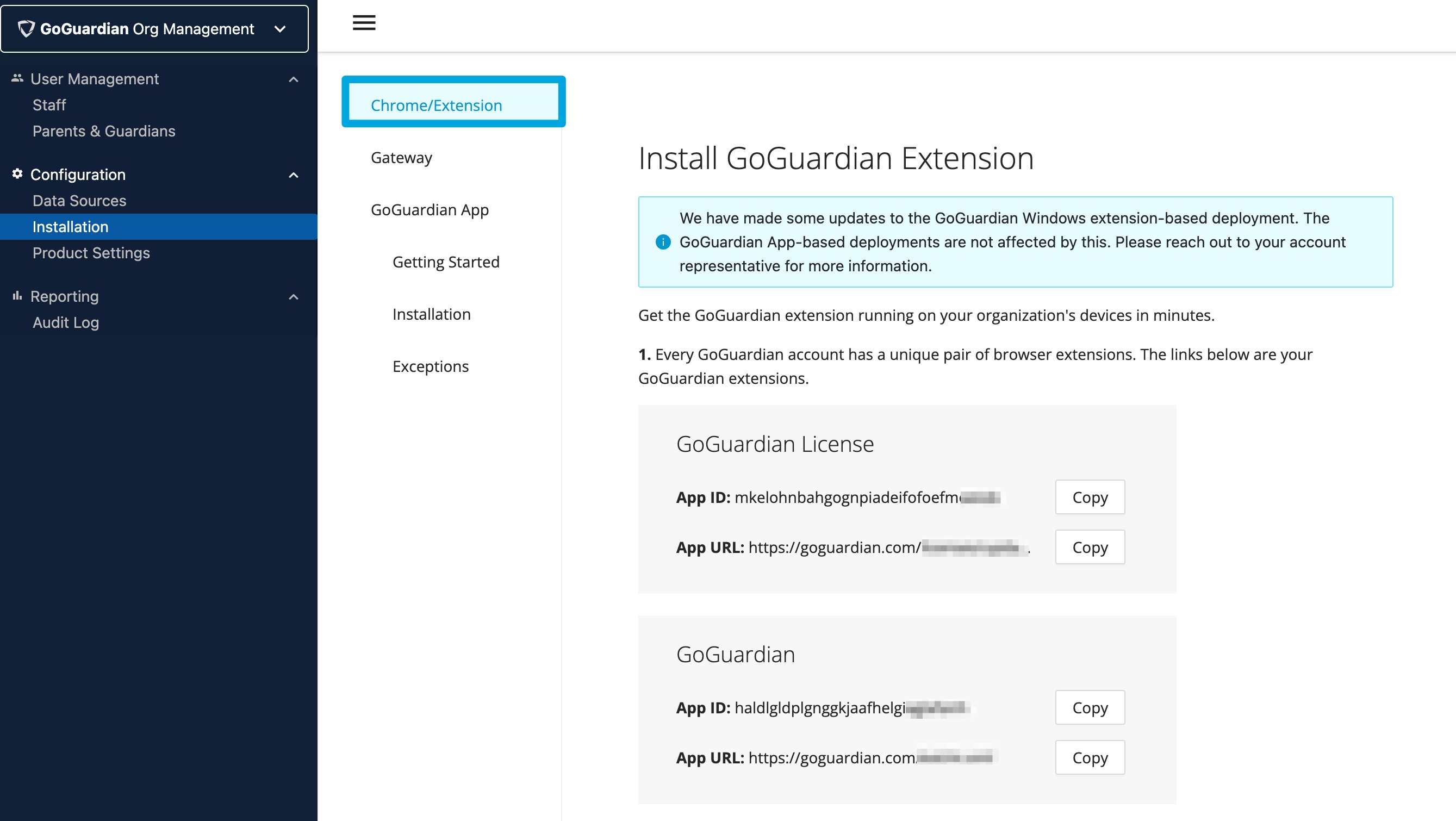 The GoGuardian Extension icon in a light blue color