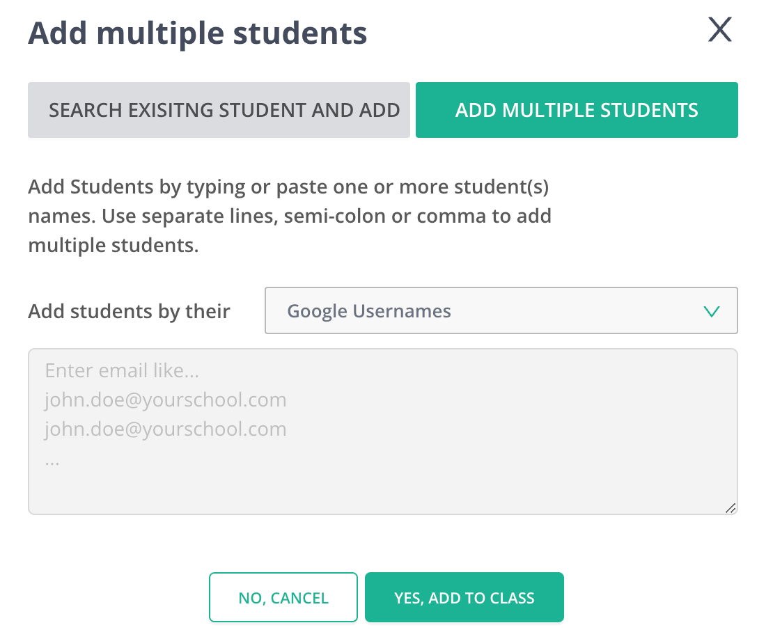 Add multiple students.