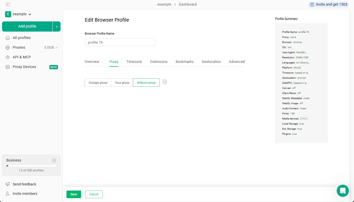 Settings Proxy