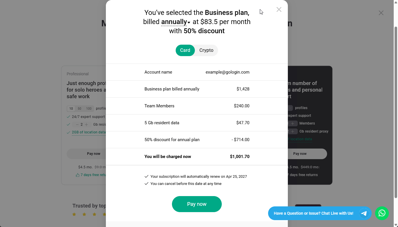 Choose Payment Method