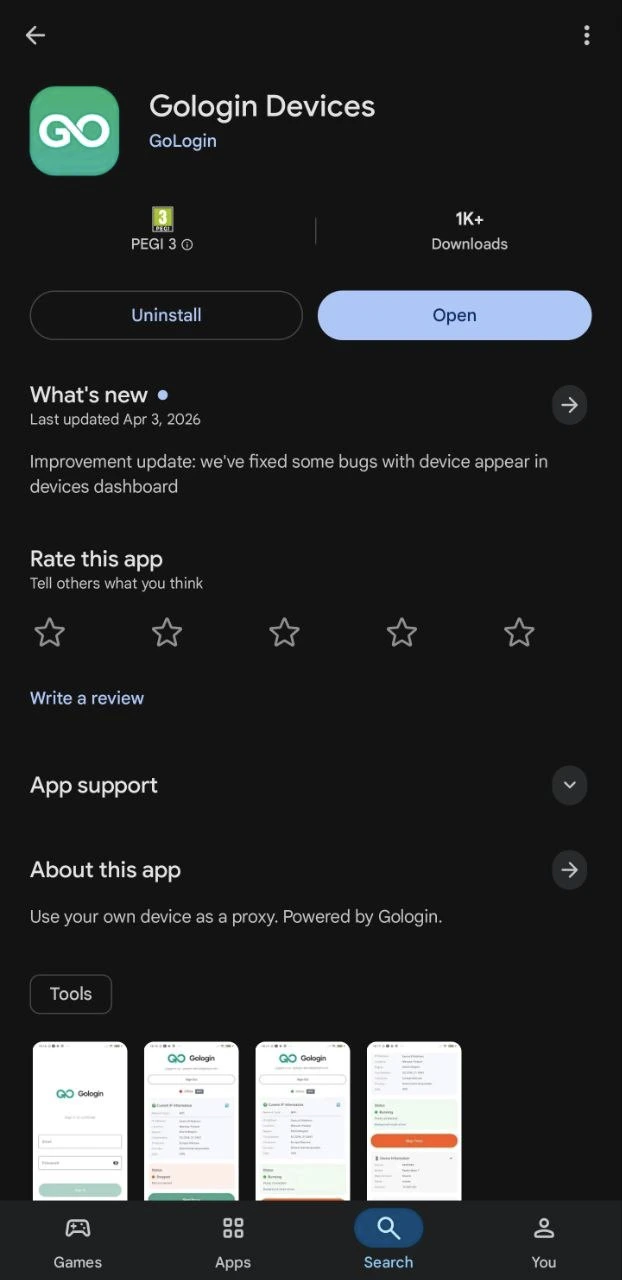 Gologin Devices Google Play