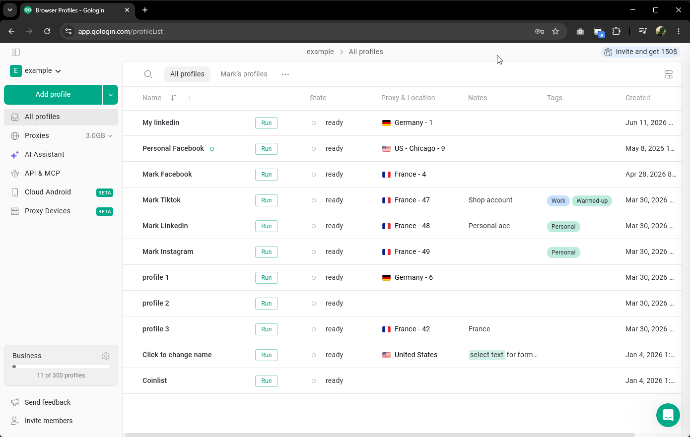 Gologin Web App